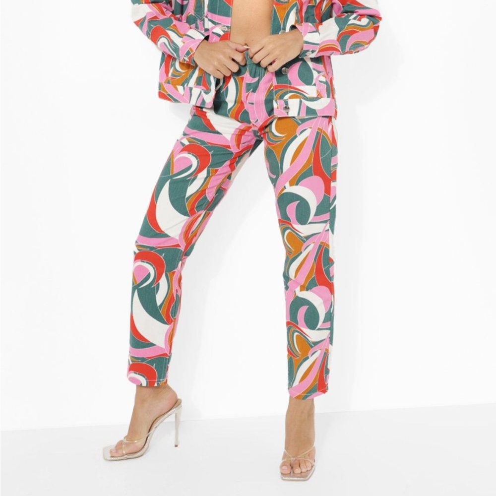 Boohoo Abstract Geometric Pants Size 4